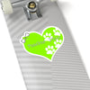 Love Poochie Diva Lime Green Heart On Kiss-Cut Stickers