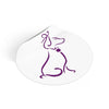 Purple Poochie Diva Icon On Round Vinyl Stickers