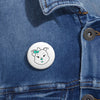 Turquoise Diamond On Custom Pin Buttons