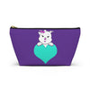 Purple Diamond On Big Heart On Purple Accessory Pouch w T-bottom