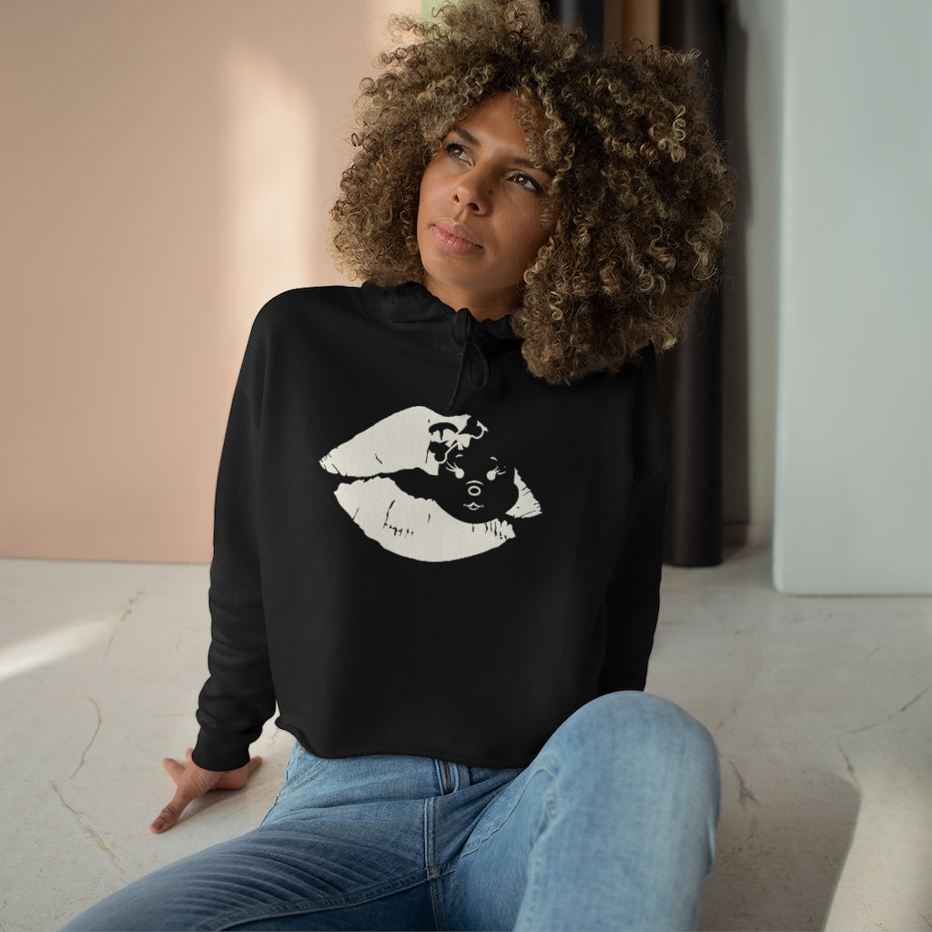 Diamond's Lips Crop Hoodie