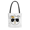 Yellow Diamond Sporting Paw Print Sunglasses On Tote Bag