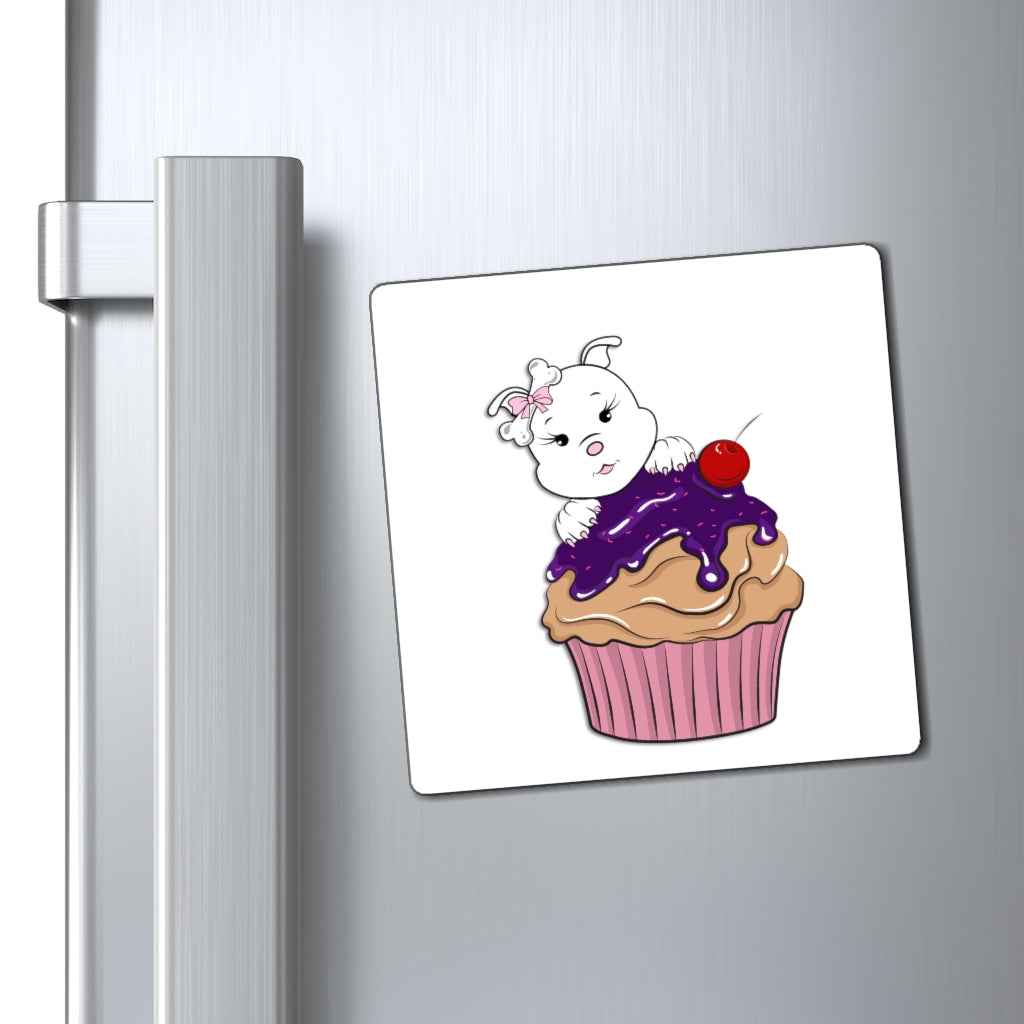 Purple Diamond Cupcake On Magnets