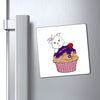 Purple Diamond Cupcake On Magnets