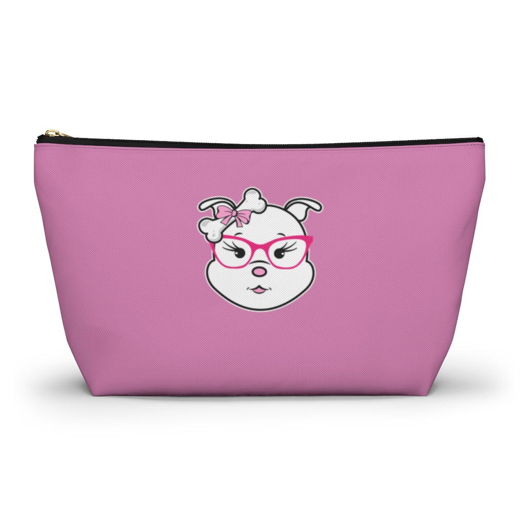 High IQ Diamond Wearing Pink Glasses On Pink Accessory Pouch w T-bottom