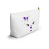 Purple Diamond Face On White Accessory Pouch w T-bottom