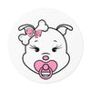 Pink Baby Diva Round Vinyl Stickers