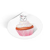 Vanilla With Sprinkles Diamond Cupcake On White Round Vinyl Stickers