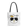 Yellow Diamond Sporting Paw Print Sunglasses On Tote Bag