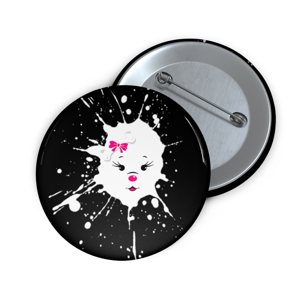 Pink Diamond Splash On Custom Pin Buttons