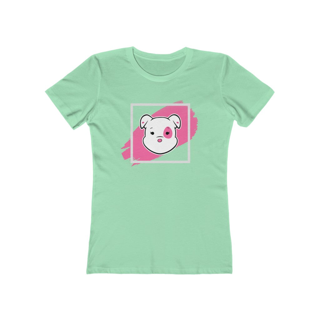 Mumbles Brushstroke Background On Women's The Boyfriend Tee