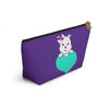 Purple Diamond On Big Heart On Purple Accessory Pouch w T-bottom