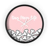 Dog Mom Life Bone Pile Pink Wall clock