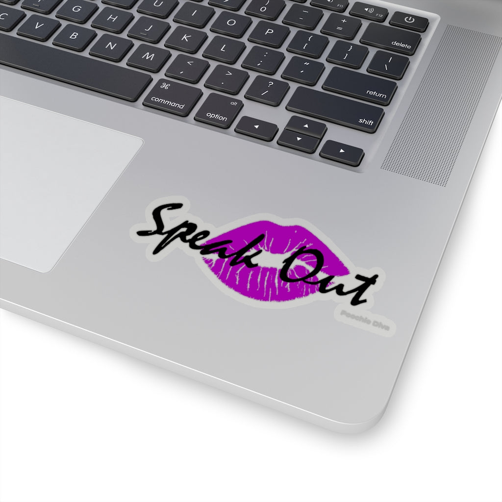 Speak Out Purple Lips Kiss-Cut Stickers