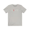 I LIVE White On Unisex Jersey Short Sleeve Tee