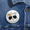 Yellow Diamond Sporting Paw Print Sunglasses On Custom Pin Buttons