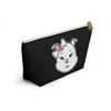 Pink Diamond On Black Accessory Pouch w T-bottom