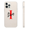 Oversized &quot;I&quot; Cursive LIVE On White Biodegradable Case