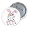 Diamond Wearing Pink Bunnysuit On Custom Pin Buttons