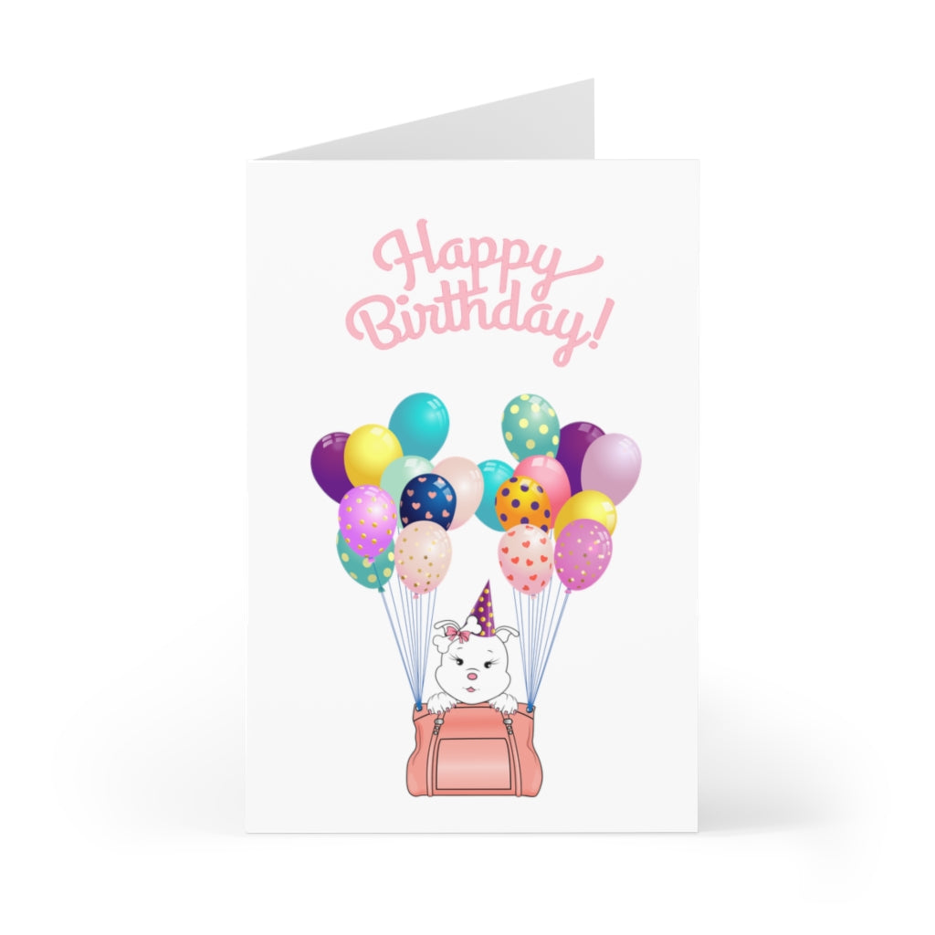 Diamond Balloon Pink Purse Happy Birthday Cards (7 pcs)