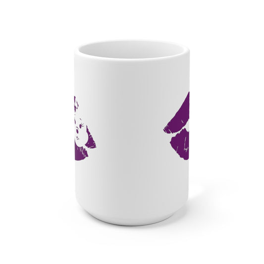 Purple Diamond Lips On Ceramic Mug 15oz