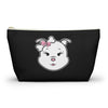 Pink Diamond On Black Accessory Pouch w T-bottom