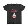 Personalization Diamond Happy Birthday Cupcake On Youth Short Sleeve Tee