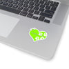 Love Poochie Diva Lime Green Heart On Kiss-Cut Stickers