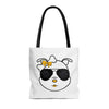 Yellow Diamond Sporting Paw Print Sunglasses On Tote Bag