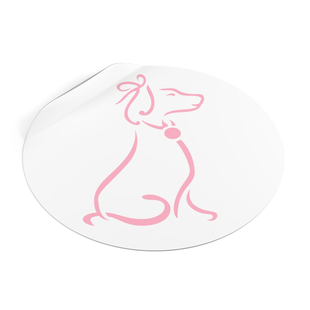 Pink Poochie Diva Icon On Round Vinyl Stickers