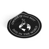 Best Dog In The World On Black Round Vinyl Stickers