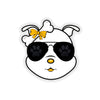 Yellow Diamond Sporting Sunglasses On Kiss-Cut Stickers