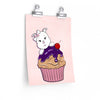 Purple Diamond Cupcake On Pink Premium Matte vertical posters