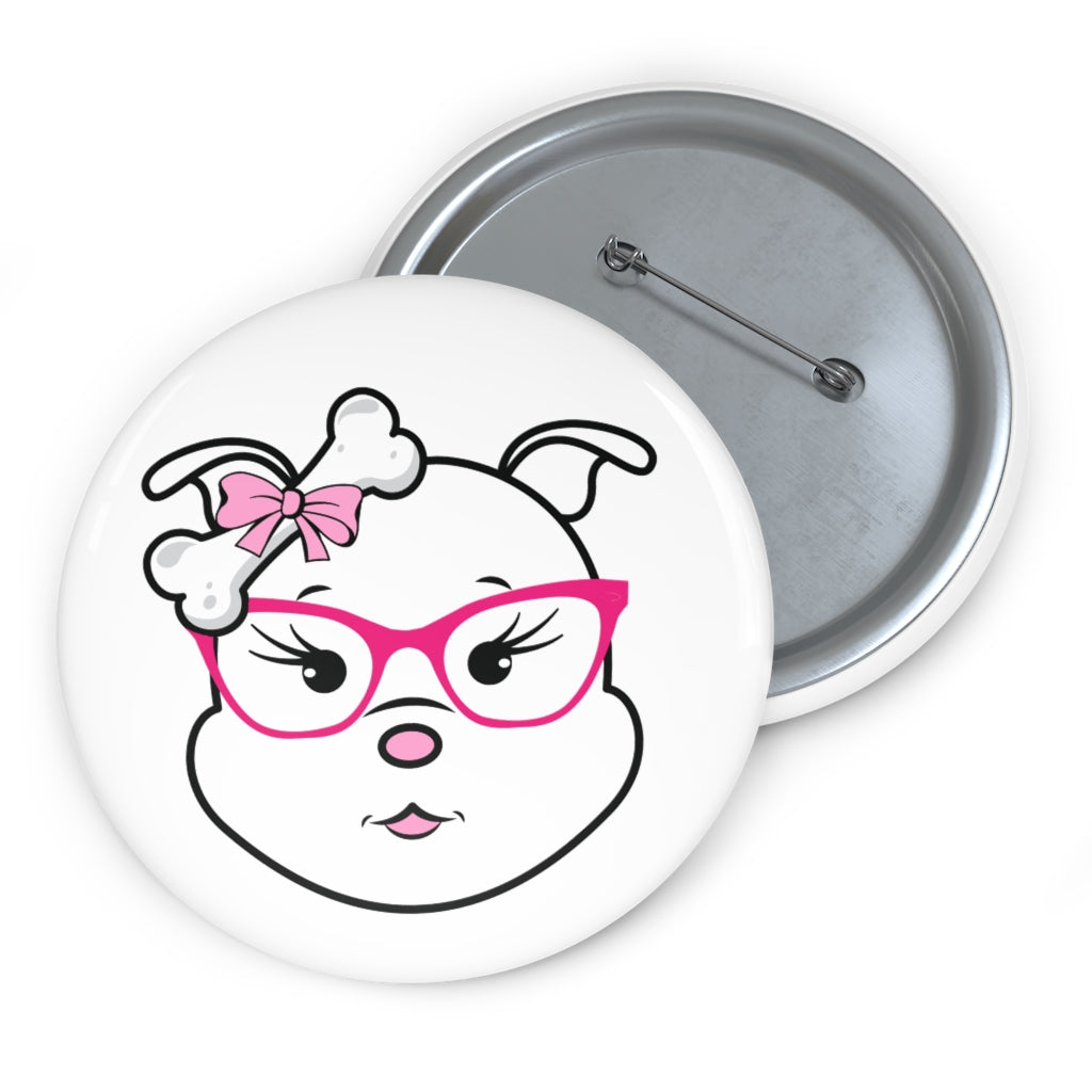 Pink Diamond Wearing Pink Glasses On Custom Pin Buttons