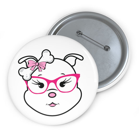 Pink Diamond Wearing Pink Glasses On Custom Pin Buttons
