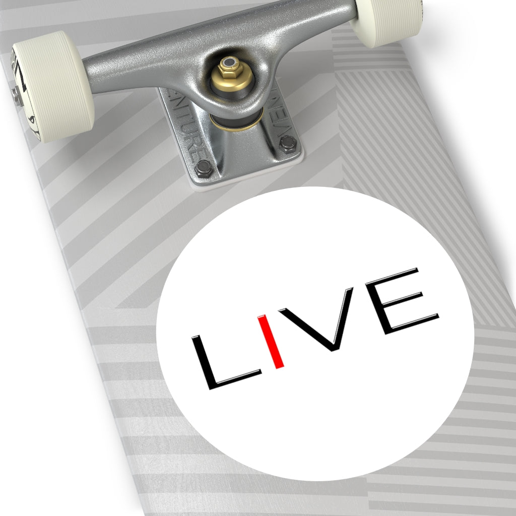 "I" LIVE On Round Vinyl Stickers
