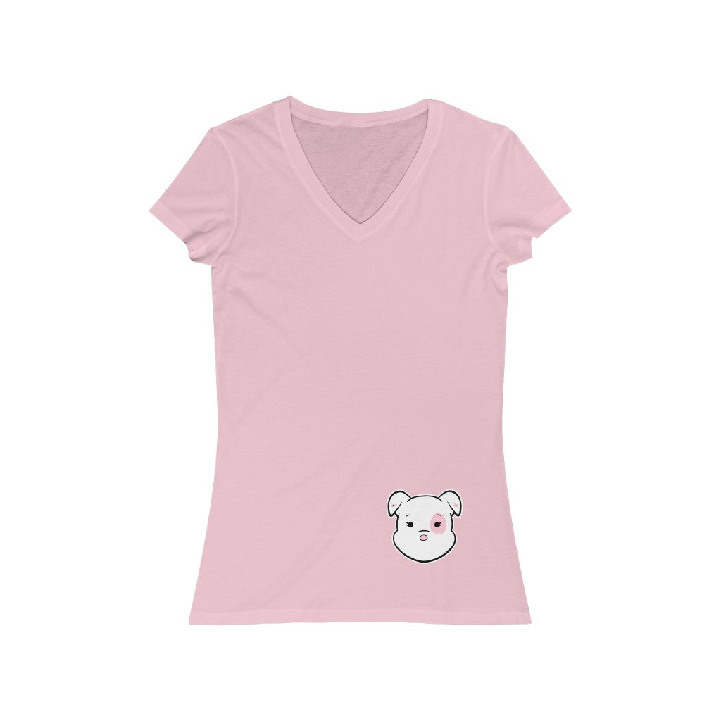 Pink Mumble's On A Low Women's Jersey Short Sleeve V-Neck Tee