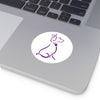 Purple Poochie Diva Icon On Round Vinyl Stickers