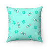 Diamond bone confetti Turquoise Spun Polyester Square Pillow