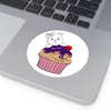 Purple Diamond Cupcake On Round Vinyl Stickers