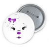 Purple Diamond Face Custom Pin Buttons