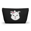 Pink Diamond On Black Accessory Pouch w T-bottom