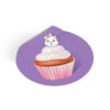 Copy of Vanilla With Sprinkles Diamond Cupcake On Lavender Round Vinyl Stickers