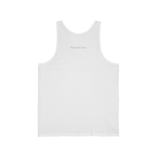 Oversized "I" Cursive LIVE On White Unisex Jersey Tank