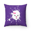 A Splash Of Diamond Face On Purple Spun Polyester Square Pillow