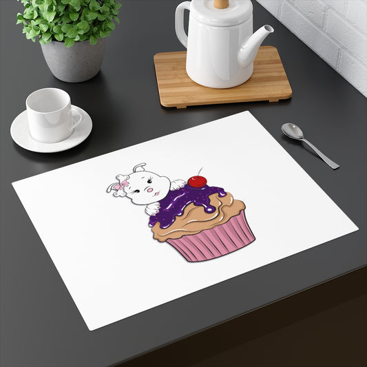 Purple Happy Birthday Diamond Cupcake Placemat