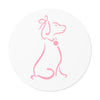 Pink Poochie Diva Icon On Round Vinyl Stickers