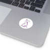 Purple Poochie Diva Icon On Round Vinyl Stickers