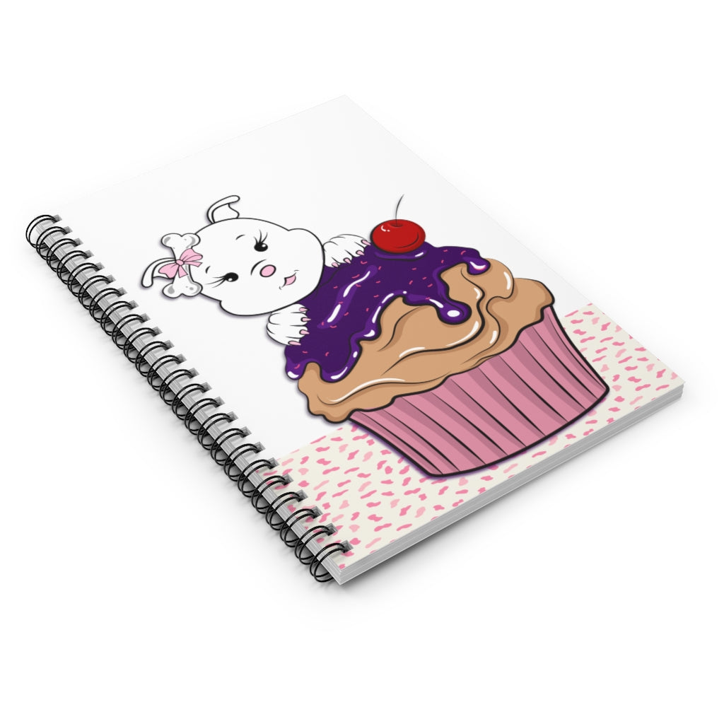 Purple Diamond Cupcake On Spiral Notebook - Ruled Line