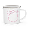 Diamond&#39;s Face Pink Outline On Enamel Camping Mug